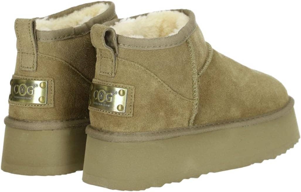 Vert OB5888 OOG Bottes en cuir pour femmes avec fourrure Teddy Vert en vente sur Faire0