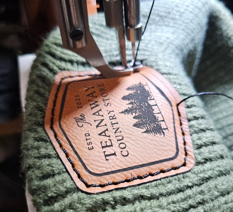 Mad River - Wholesale Beanie - Women's - Faux Fur Pom Beanie with Custom Vegan Leather Patch1