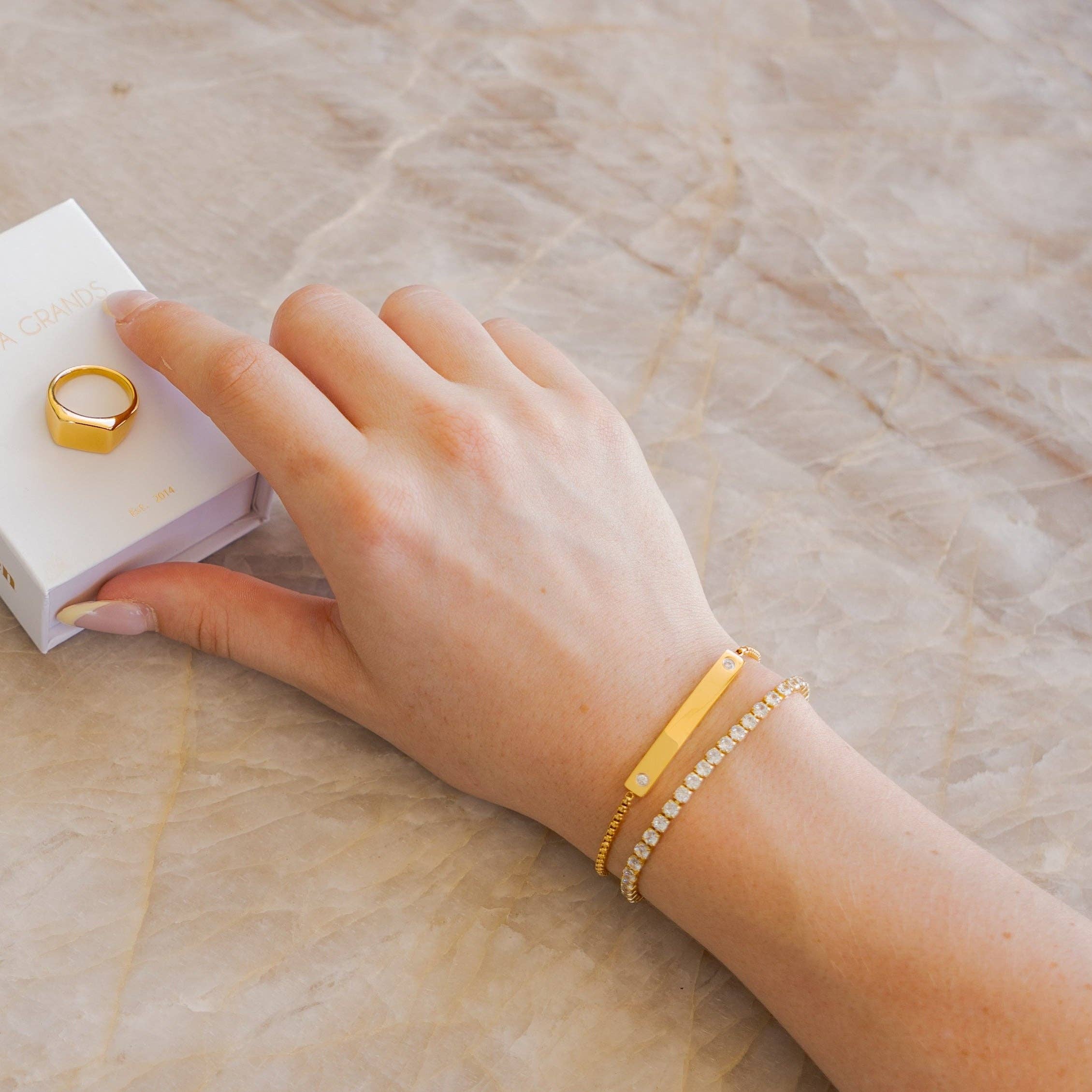 Brenda Grands Jewelry - Wholesale Tennis Bracelet - 18K Gold Pull Tie Tennis Bracelet3