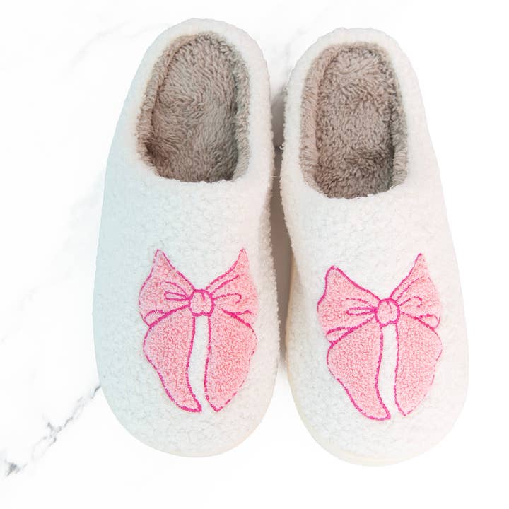 Pink Bow Slippers for wholesale by Golden Thread