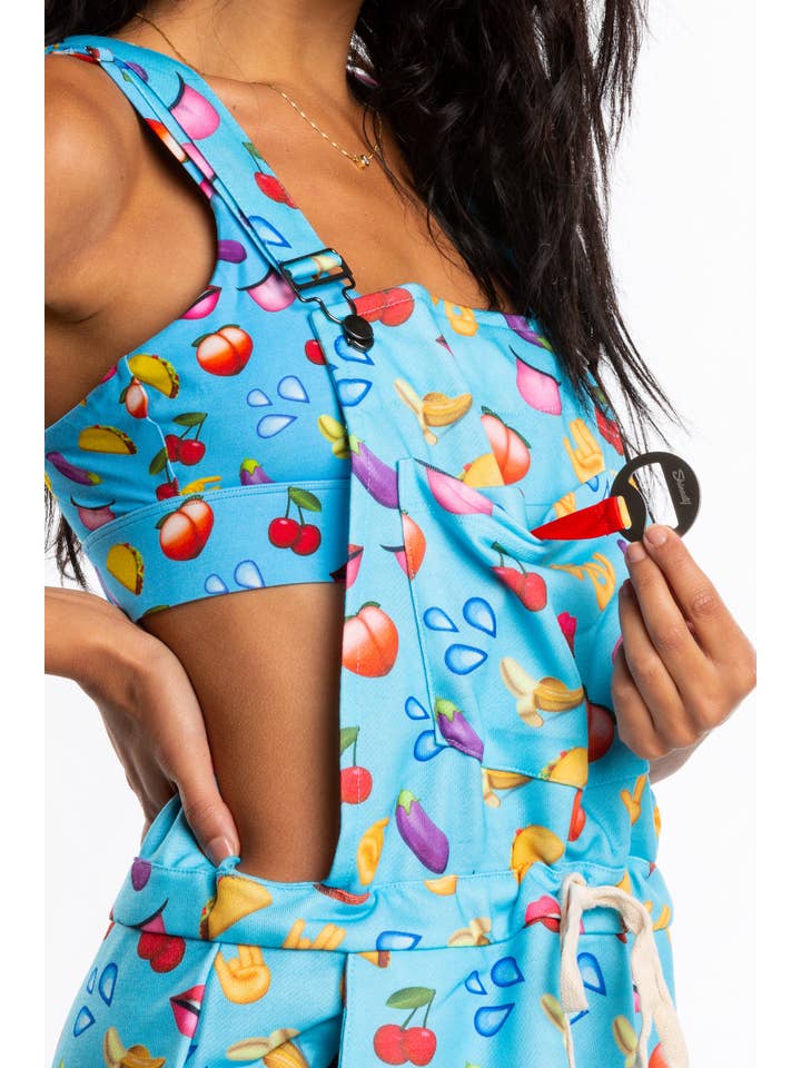 Shinesty, Inc - Wholesale Onesie - Women's - Women's Pajamaralls® Pajama Overalls | The Innuendo Emojis