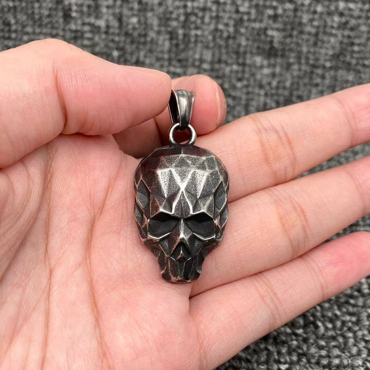 MNP - Stainless steel Blackened Skull Pendant - MJ for wholesale by Mio Queena