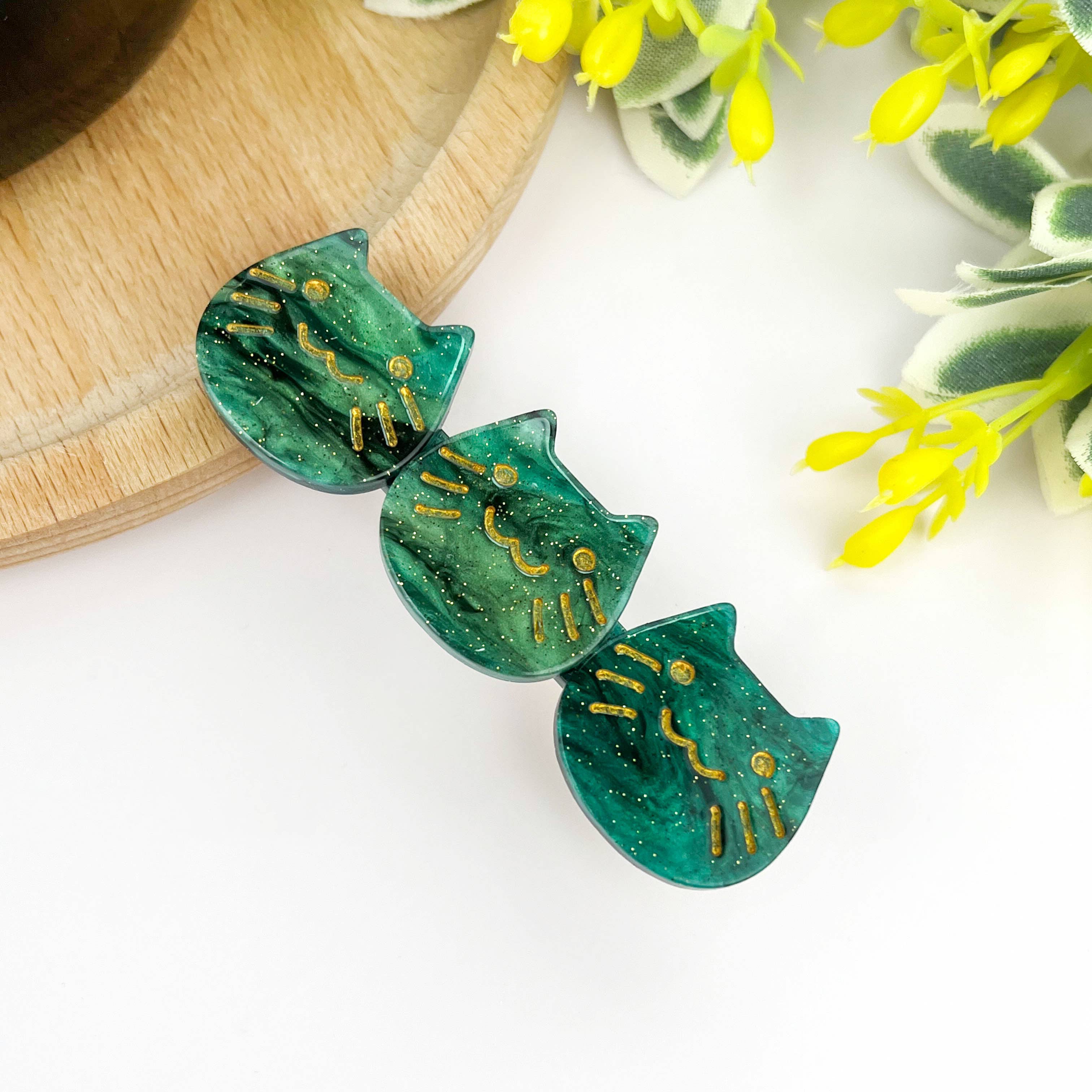 TheDivaSoap - Wholesale Hair Clip - Women's - Acetate Three Kittens Duckbill Clip, Cute Cat Hair Clip8