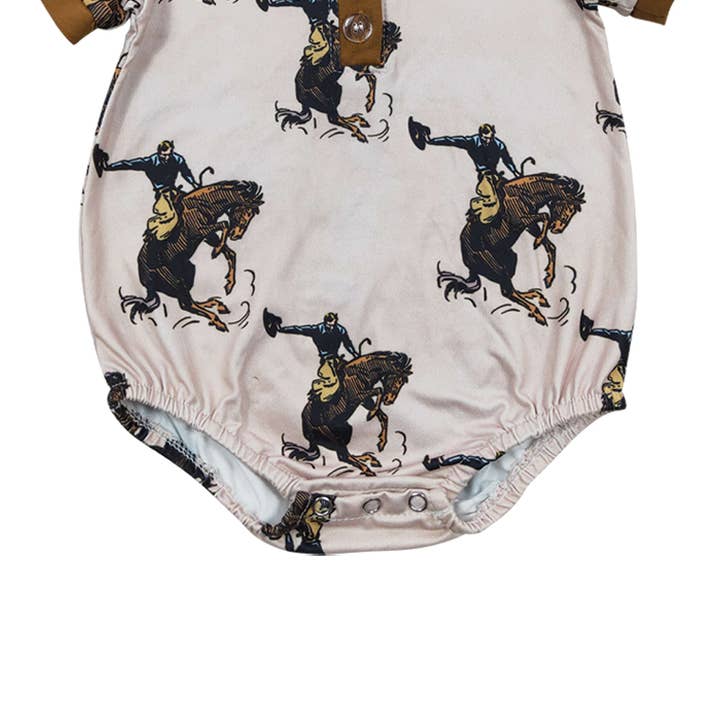 Aier Wholesale - Wholesale Bodysuit (Non-Footed) - Baby - Baby Boys Rodeo Horse Western Rompers2
