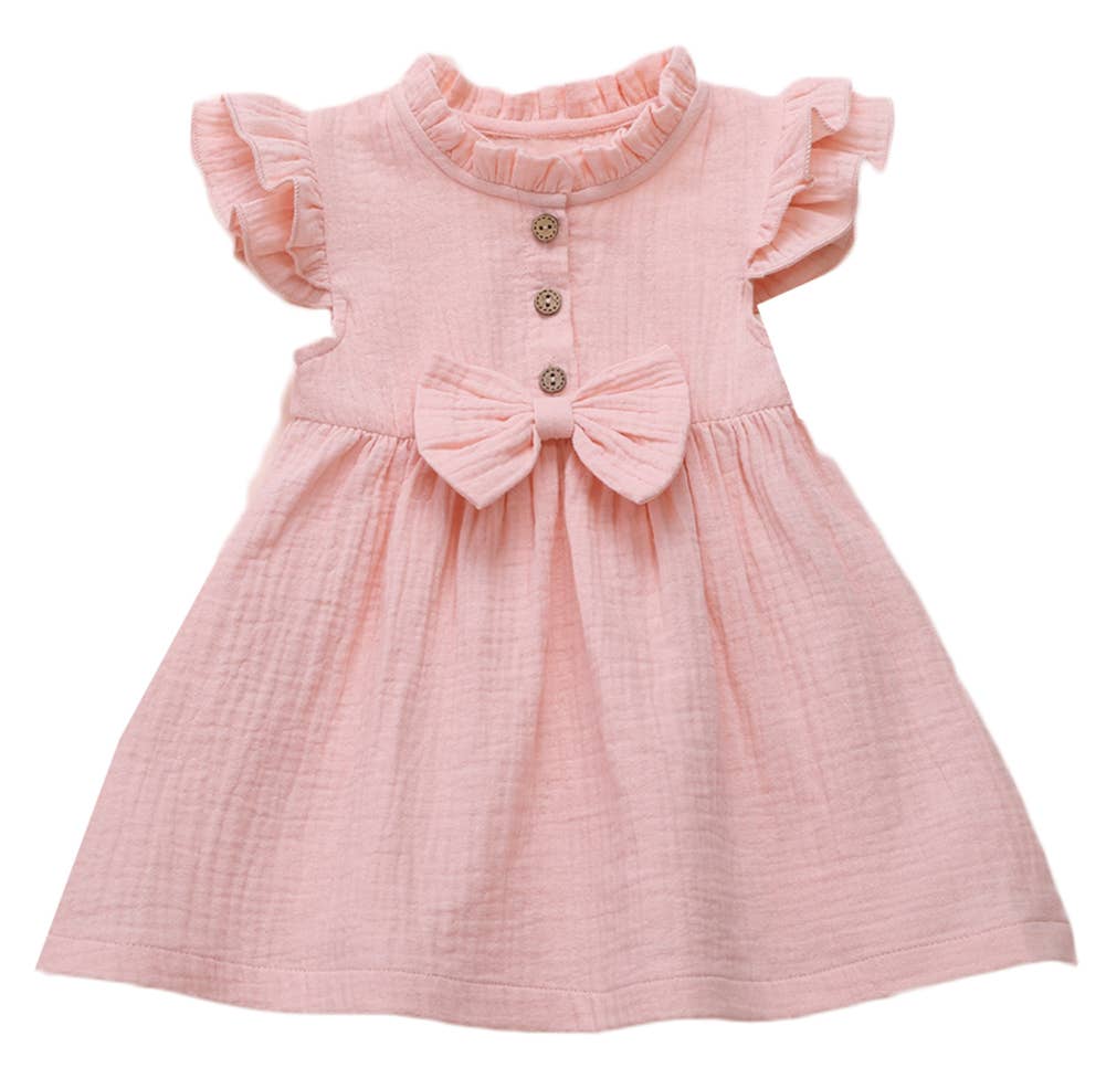 Fennco Styles – wholesale Klänning – Barn – Flutter ärm Stativkrage Bomull Flickklänning4
