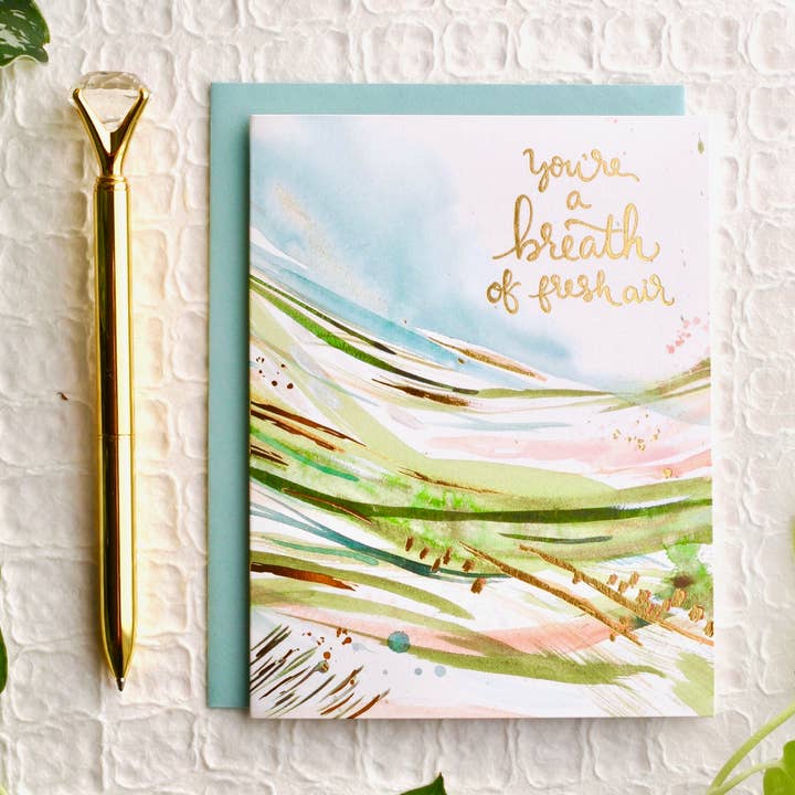 Cartão Breath of Fresh Air - Folha de ouro por atacado de Create Joy Project