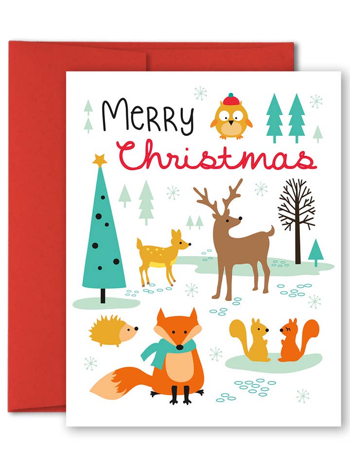 Christmas - Forest Friends Holiday Card - Single/Set for wholesale by The Imagination Spot