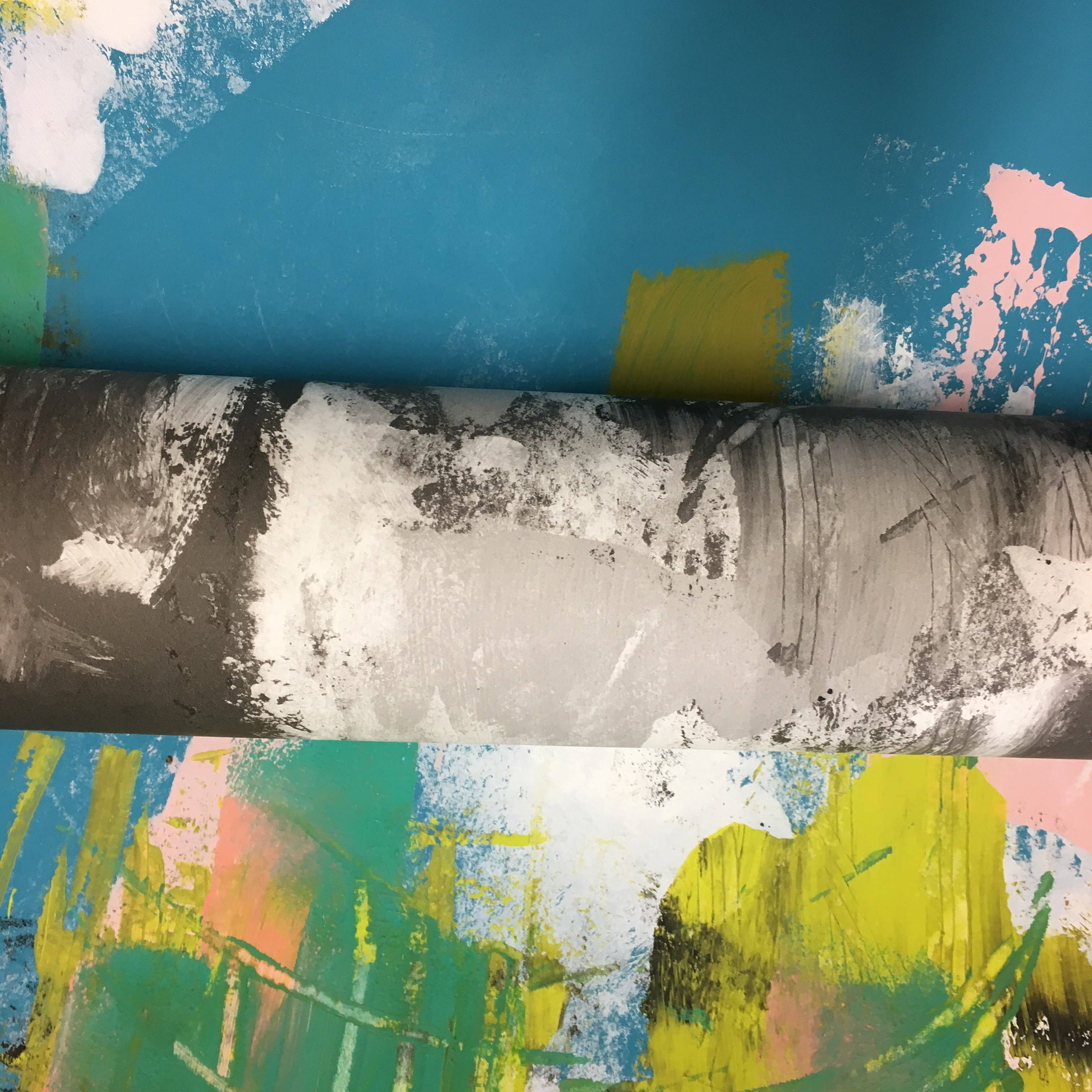 Malva + Verde Papel de parede pintado abstrato - malva para venda a revendedores na Faire4