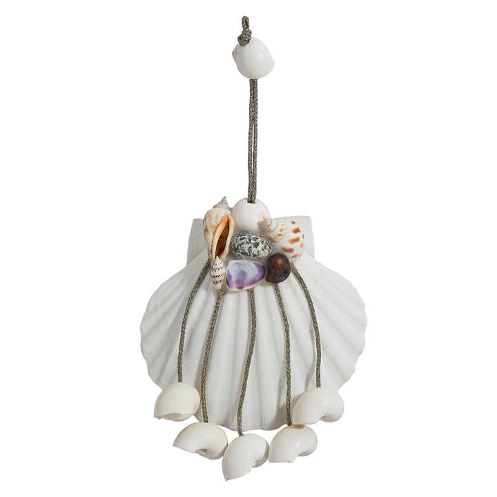 Scallop w/ 5 Hanging Snails Ornament for wholesale by HS Seashells
