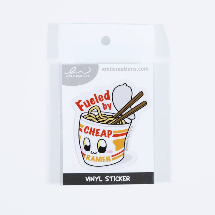 Emii Creations - Wholesale Sticker - Fueled By Cheap Ramen Sticker