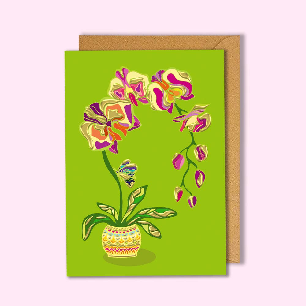 Oditti - Wholesale Postcard - Orchid Gold Foil Postcard