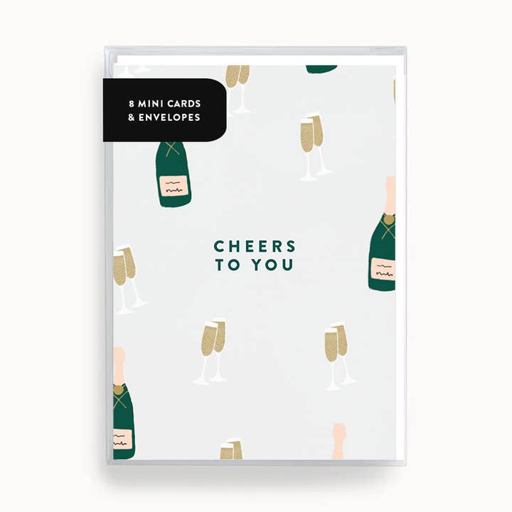 Cheers To You Champagne Mini Boxed Set of 8 for wholesale by Joy Paper Co.