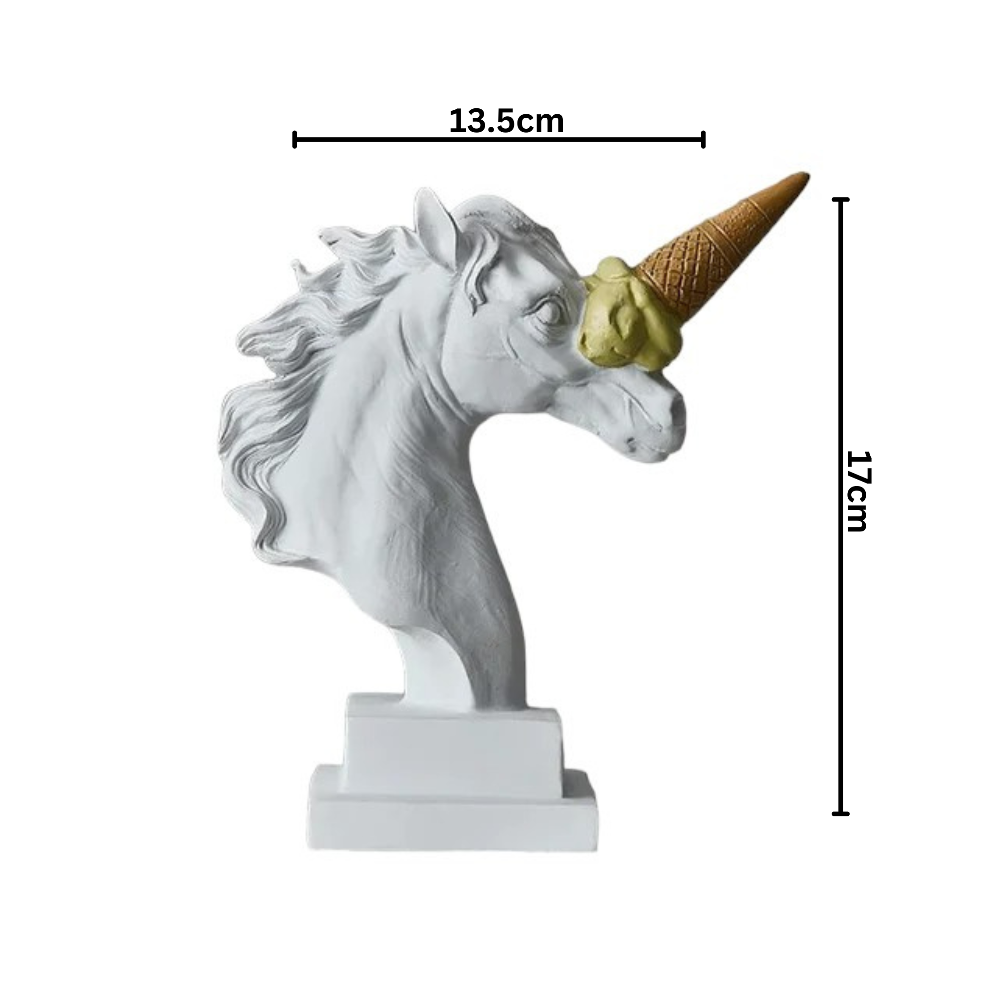 huemabe (All Import Duties Covered) - Vendita all'ingrosso Statuette decorative - Ornamento a forma di unicorno con cono gelato in resina1