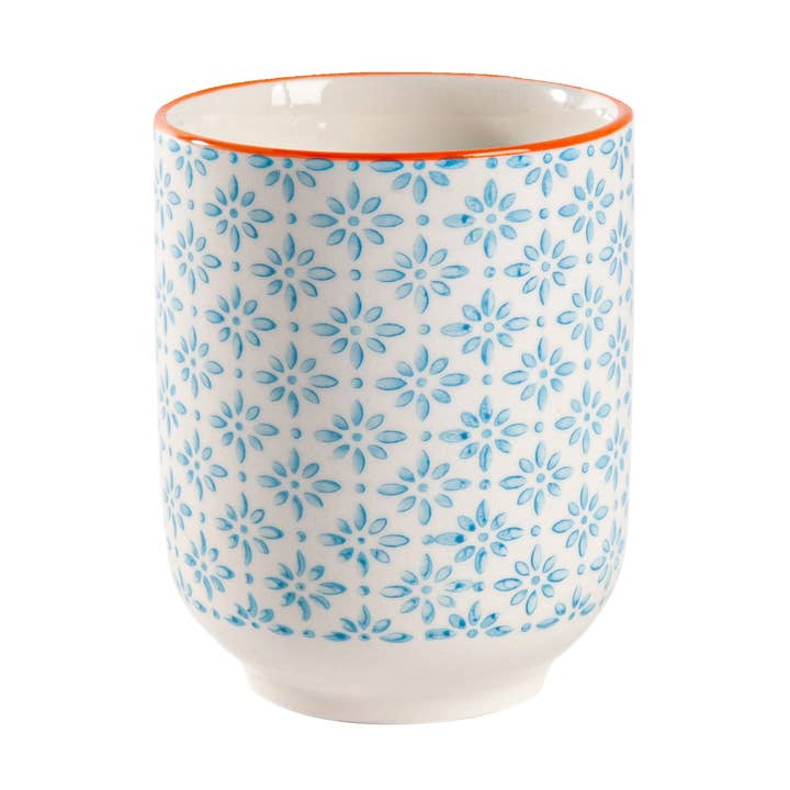 Nicola Spring Hand-Printed Porcelain Tumbler - 280ml - Light Blue for wholesale by Rinkit Pty Ltd