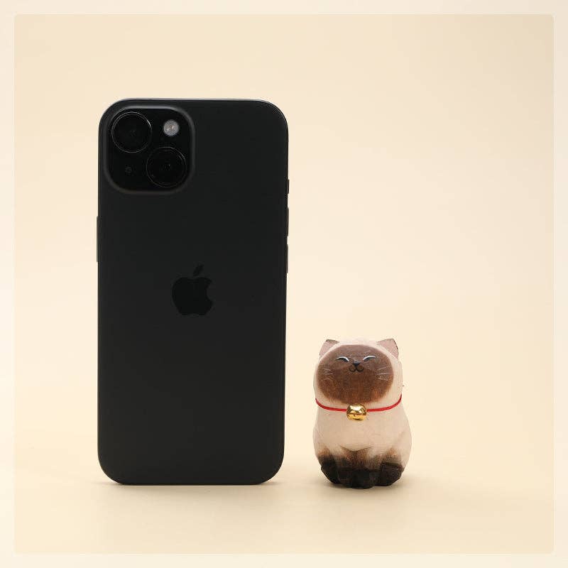 Gohobi （We cover U.S. import duties） - Wholesale Decorative Figurine - Gohobi Handcrafted  Large Wooden Siamese Cat Ornament5