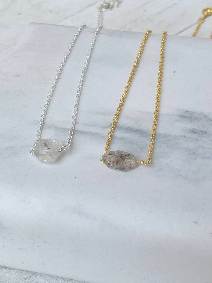 Birthstone Necklace - April - Herkimer Diamond for wholesale by Rage Gems & Jewelry