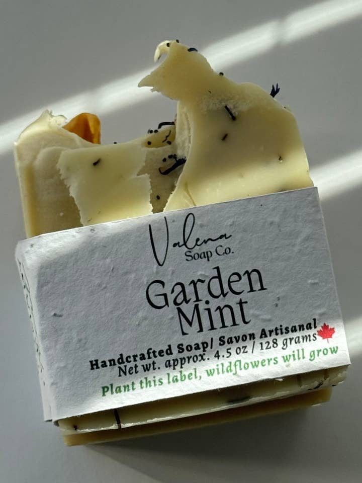 NEW Garden Mint Soap Bar for wholesale by Valena Soap Co.