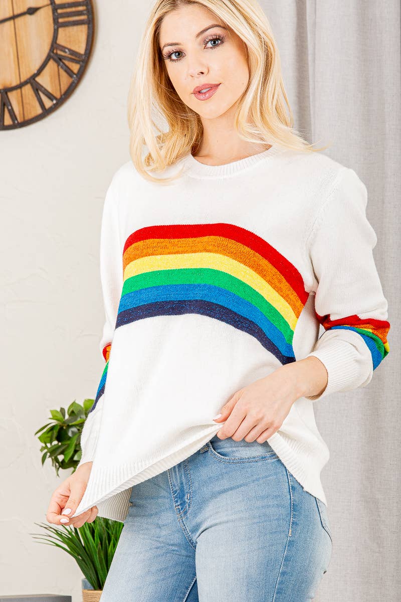 Pink Irene Wholesale - Vente Pull en maille – femme - PULL UNI ET ARC-EN-CIEL8