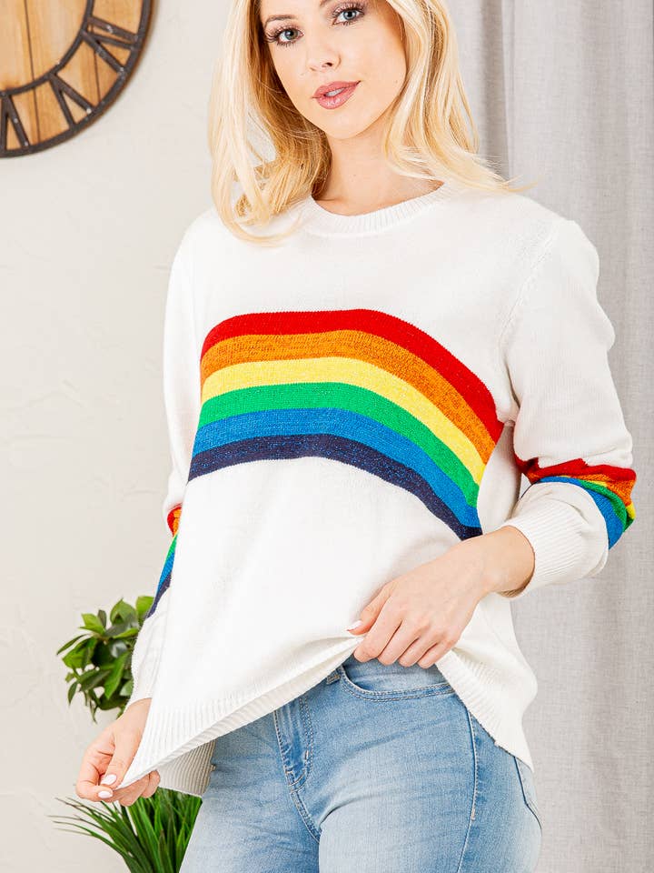 Pink Irene Wholesale - Vente Pull en maille – femme - PULL UNI ET ARC-EN-CIEL8