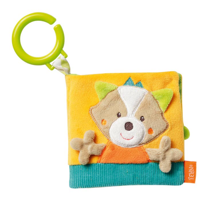 Livre en tissu renard - livre tactile avec motifs animaliers pour la vente par Fehn