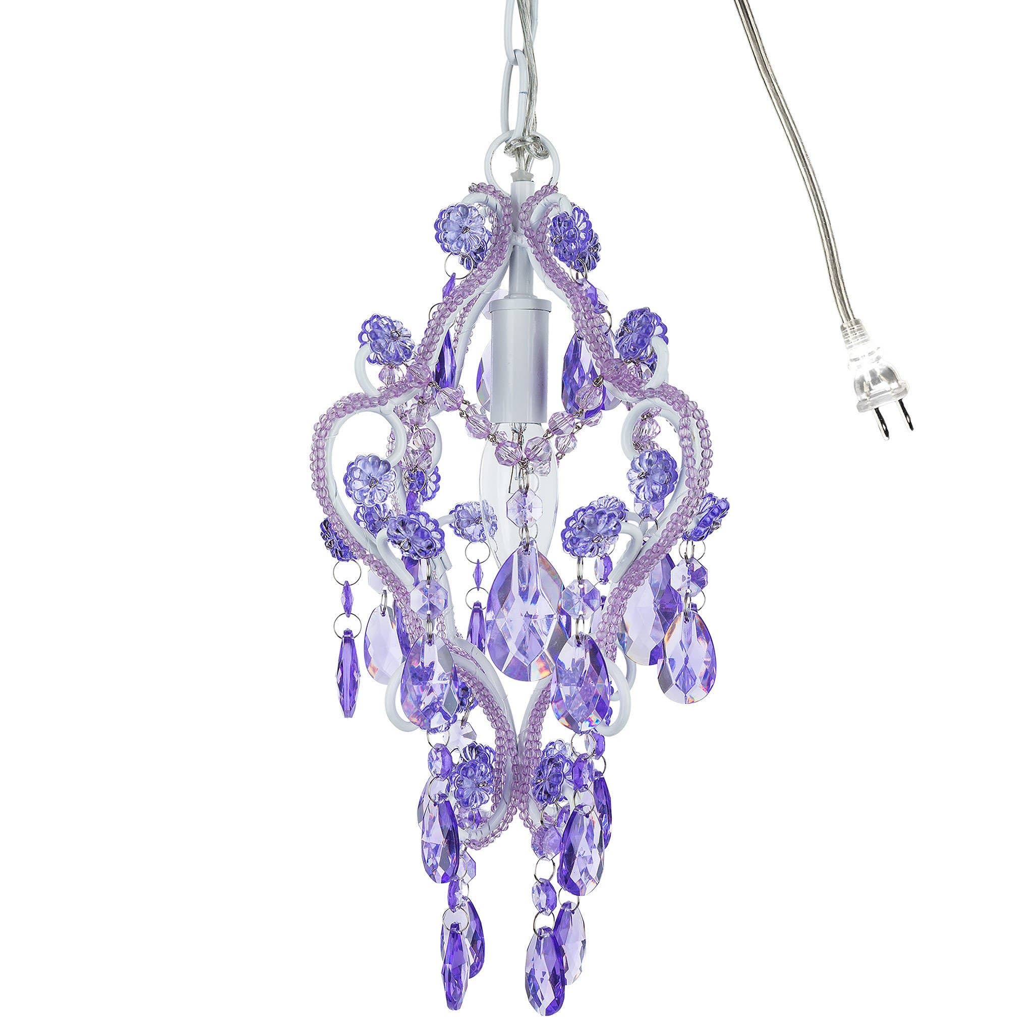 Amalfi Decor - Wholesale Chandelier/Hanging Light - 1 Light Mini Crystal-Beaded Nursery Chandelier - Lavender4