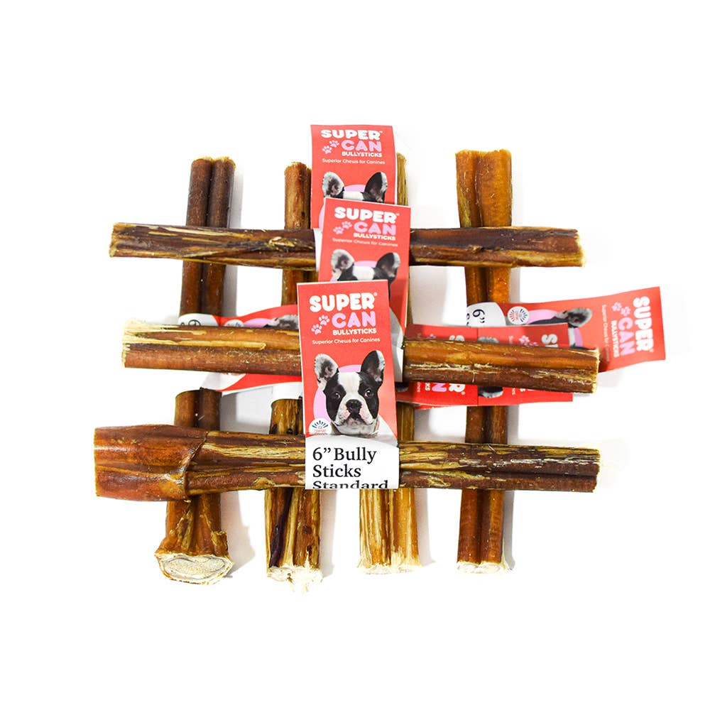 SuperCan Bully Sticks - Wholesale Pet Treats - Dog - 6" Standard Bully Sticks4