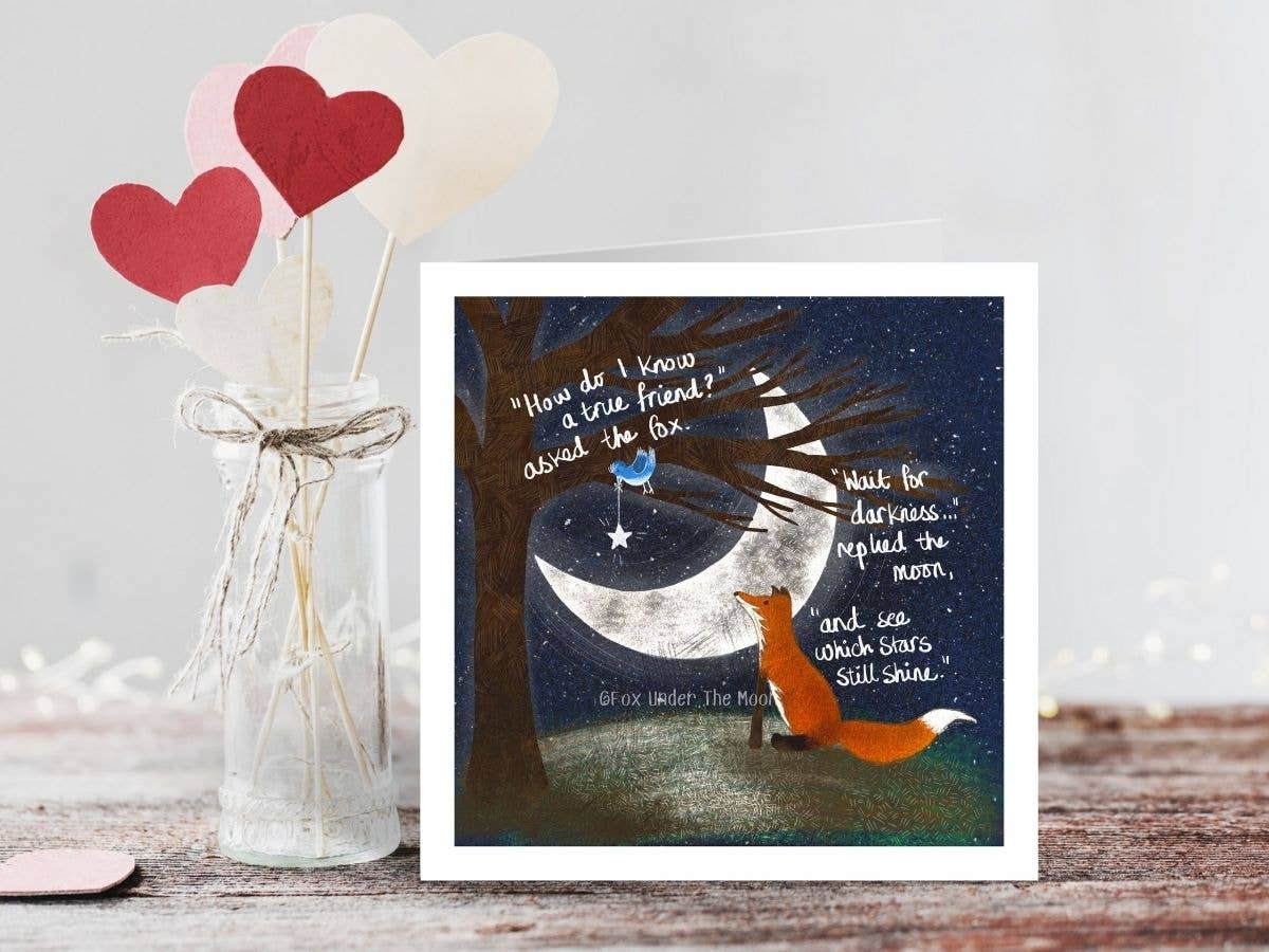 Fox Under The Moon – wholesale Friendship card – "A True Friend" A Friendship Card by Fox Under The Moon2
