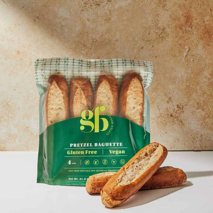 Gluten-Free & Plant Based Breads - Pretzel Baguette  for wholesale by Gifted Breads