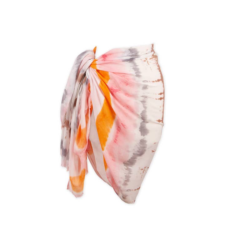 Hadley Wren – Großhandel Schal – Damen – Skye Tie Dye Halstuch, Rosa/Orange1