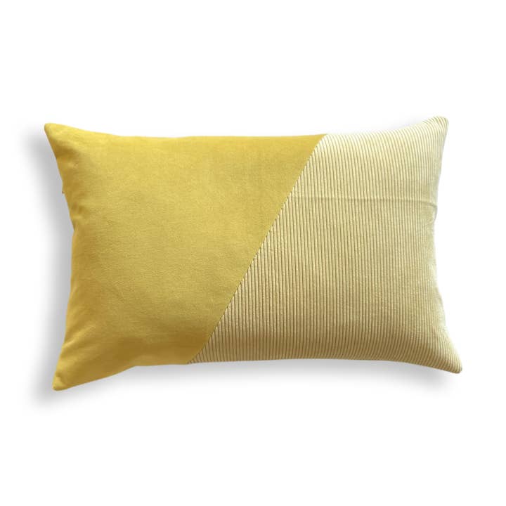 Højer Kissenbezug Gelb aus Möbelvelours und Samt für den Großhandel von IDcreAtions