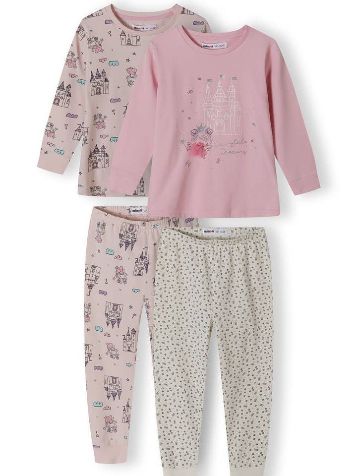 Meisjes 2-pack pyjama's met lange mouwen lichtroze 9m-8j voor wholesale door Minoti sp. z o.o.