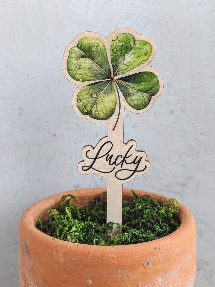 Lucky Clover | Plant Tag with a Greeting Text for wholesale by Florlette