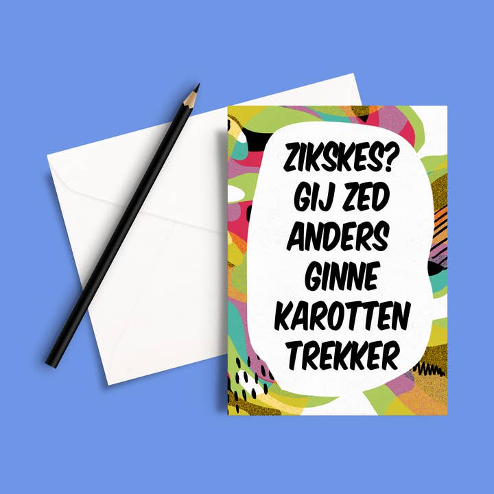 Karottentrekker - wenskaart tante Colette voor wholesale door Studio Frits