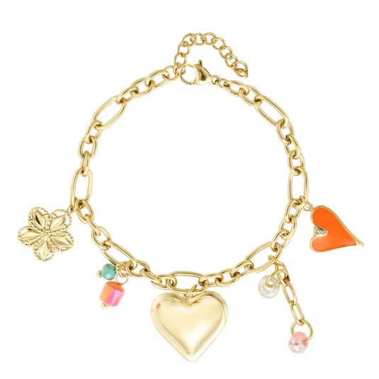 Bracelet en acier inoxydable avec breloques pour la vente par Sansira Jewelry