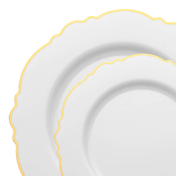 Smarty had a Party - Wholesale Serviesset - Wit met Gouden Rand Plastic Servies Set - 120 Gasten