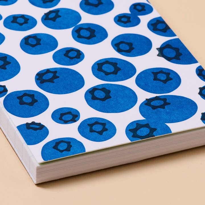 And Here We Are - Wholesale Notebook - Blueberries Letterpress Spiral Pocket Size Notebook - Made in USA - Fathers Day Gift Summer