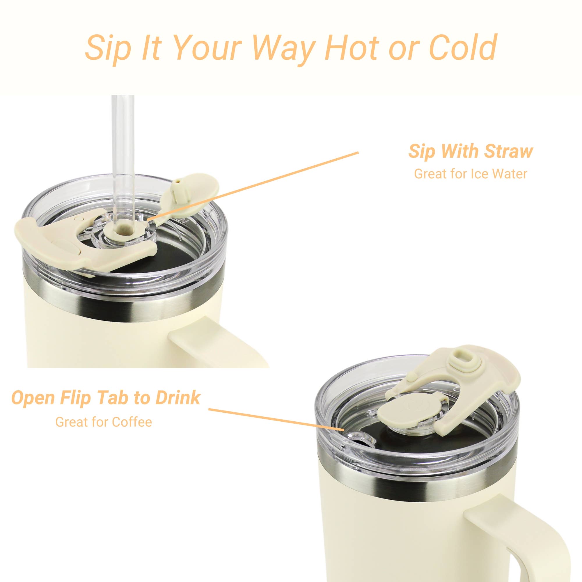 Drinco - Vendita all'ingrosso Bicchiere/tazza termica - Bicchiere termico Drinco BigSur da 40 oz e 30 oz con manico, cannuccia e coperchio flip17