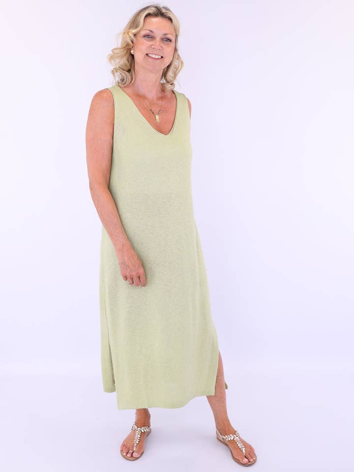 Cadenza Italy Ltd – wholesale Dress – Women's – Cotton Blend Column Dress with Splits