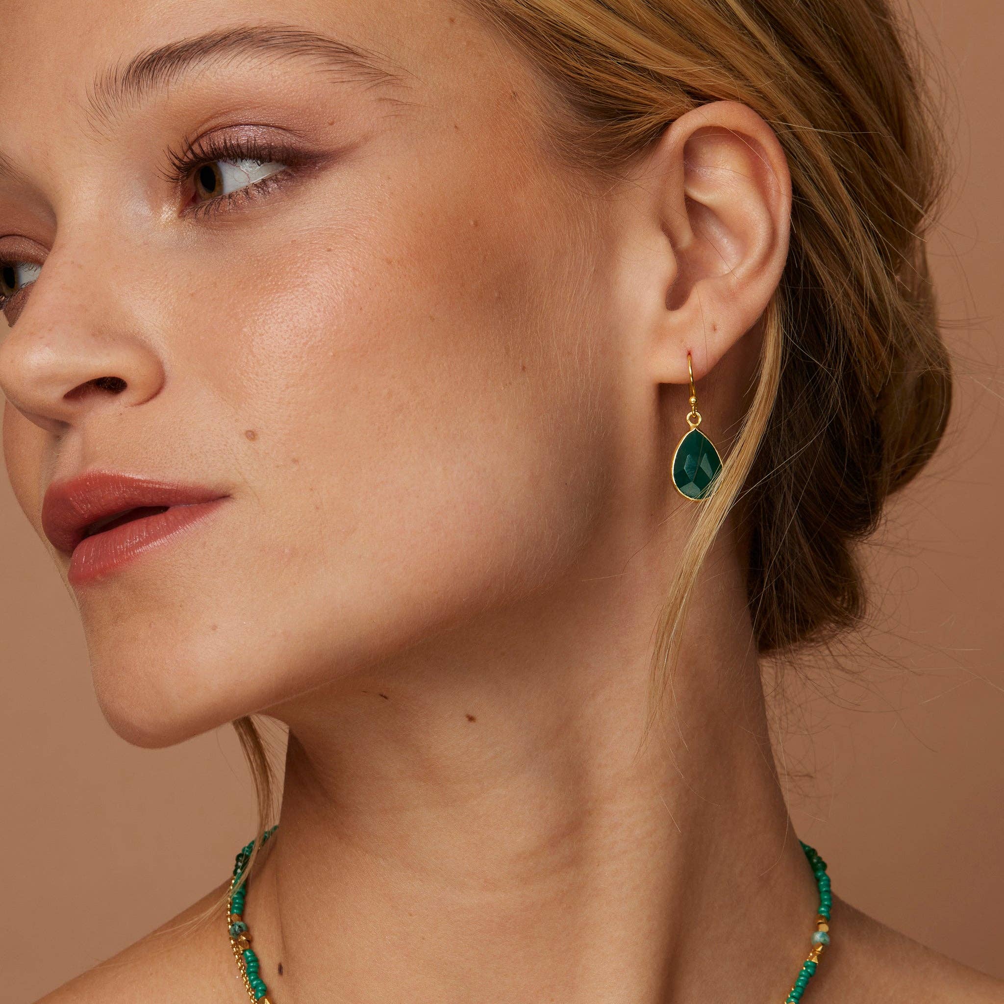 Ashiana London – wholesale Dangle earrings – Ava Green Onyx Earrings1