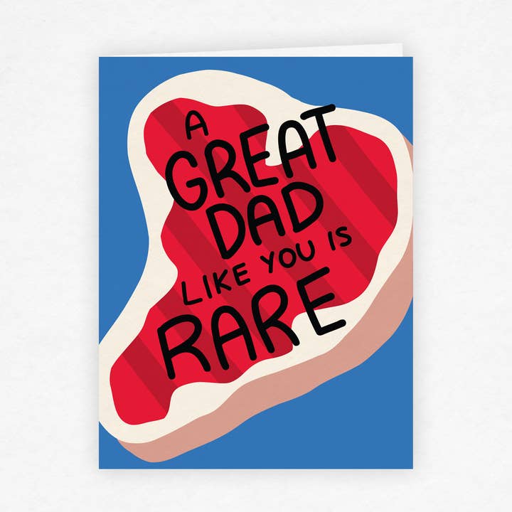 Rare Dad Father's Day BBQ Steak Pun Greeting Card for wholesale by Design Minds Boutique