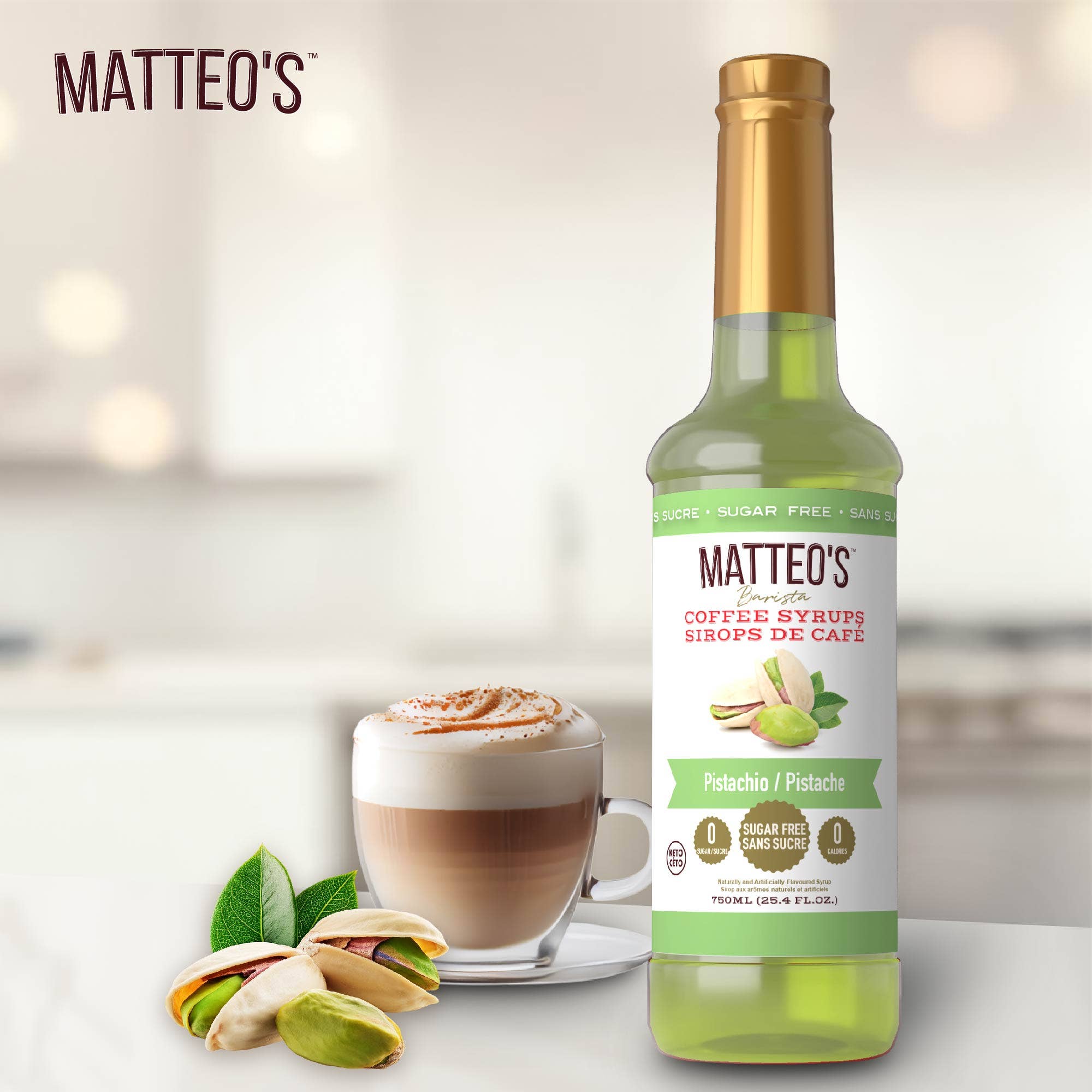 Matteo's - Wholesale Iced Coffee/Cold Brew - Sugar Free Coffee Syrup, Pistachio3