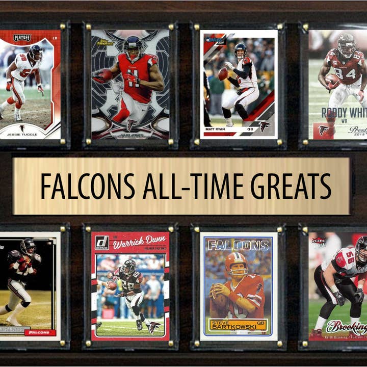 Targa delle Leggende degli Atlanta Falcons con 8 Carte dei Grandi per la vendita all'ingrosso da parte di C And I Collectables