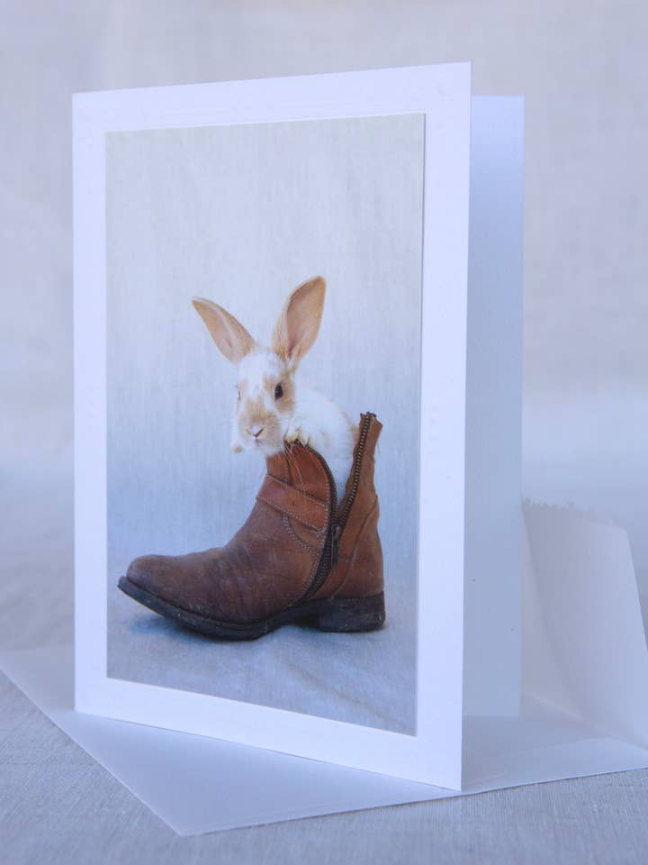 Willow In My Boot - Rescue - Handmade Greeting Card for wholesale by Sonoma Chicks