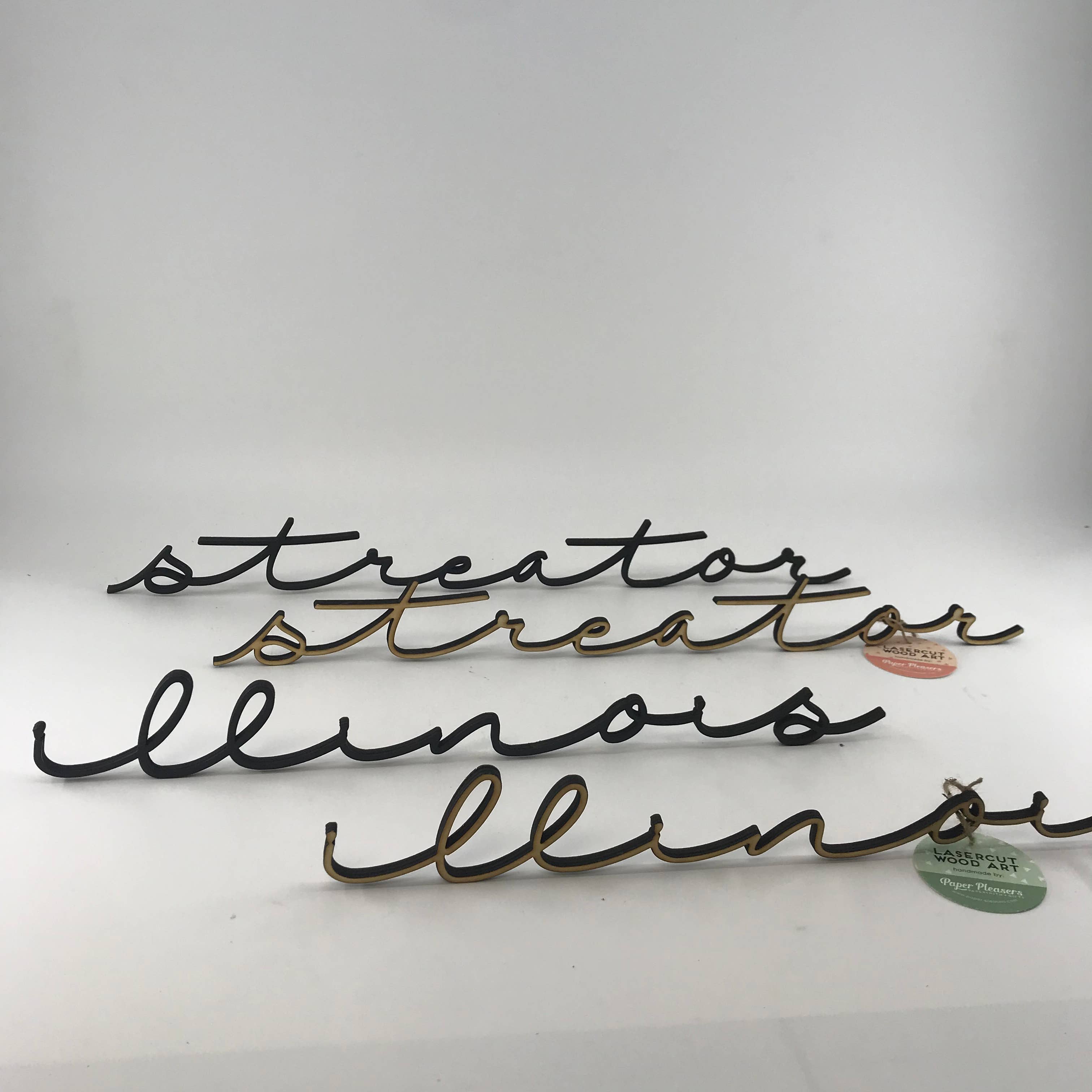 Makery Maven Co. - Wholesale Wall Accent - State Collection | Lasercut Script Locale Wall Art5