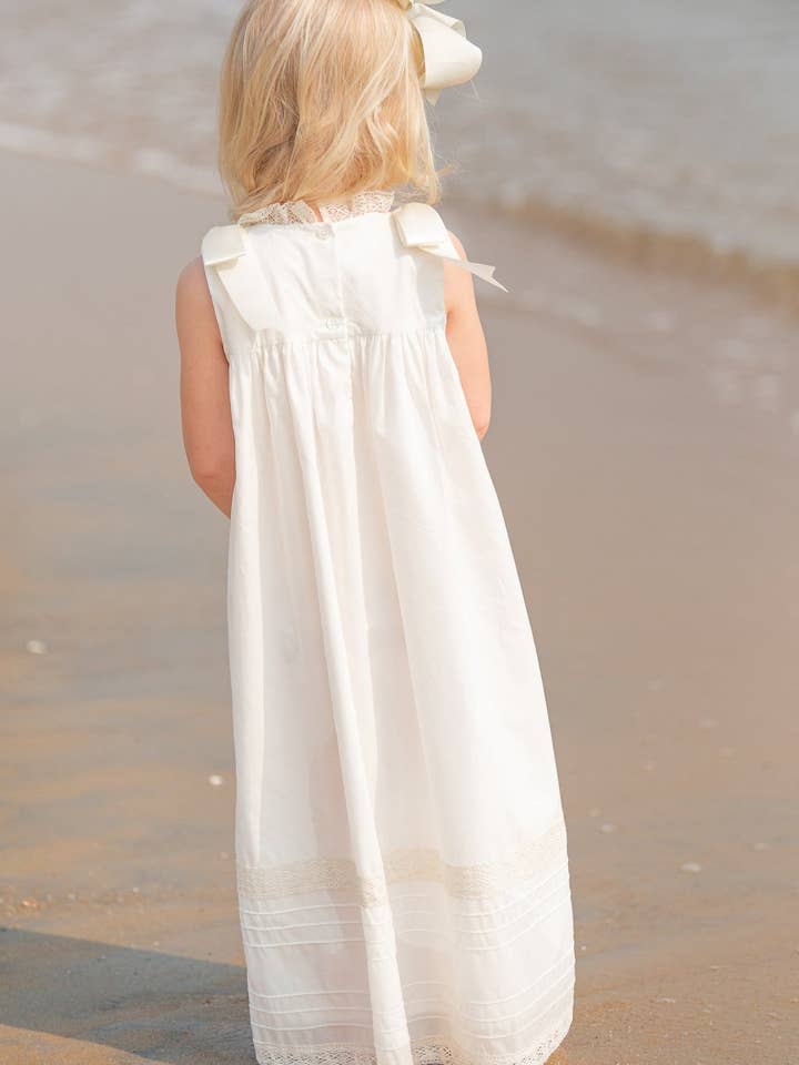 Posh Pickle - Wholesale Dress - Kids - Cambridge White Sleeveless Heirloom Dress
