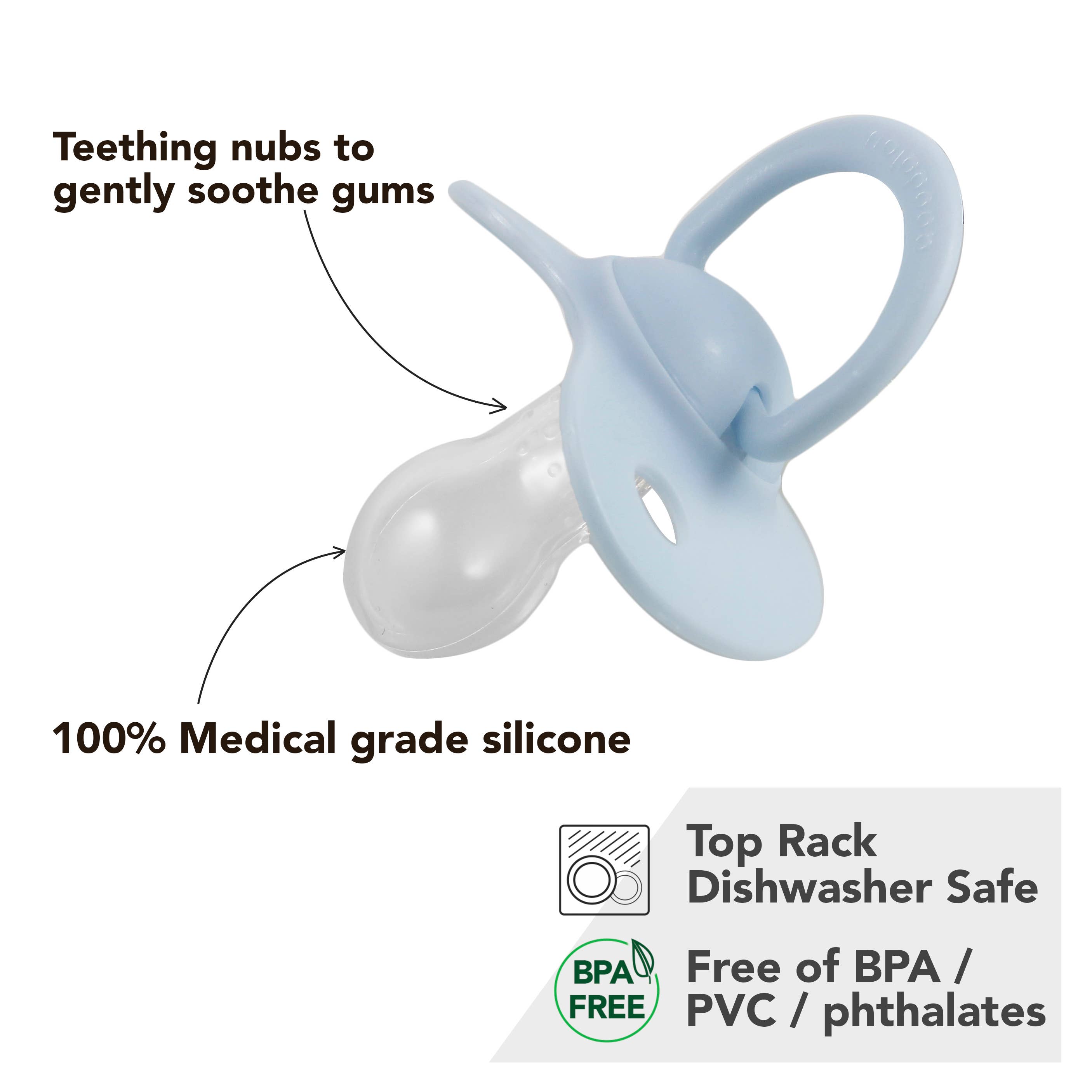 Doodalou - Wholesale Pacifier - Baby - Doodalou Pacifier - Navy Blue and Light Blue10