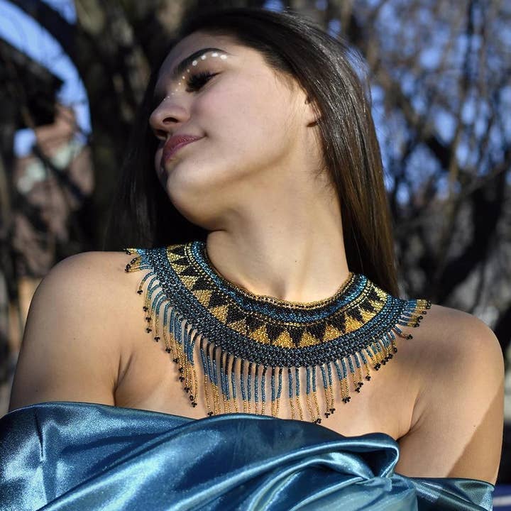 Cleopatra - Beaded Choker with Indigenous-Inspired Design for wholesale by Mother Sierra