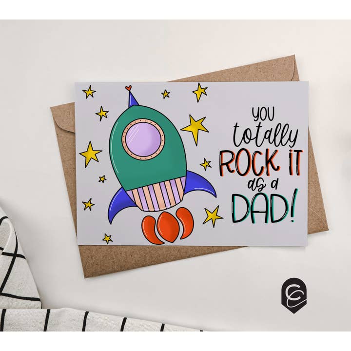 You Rock It Dad Card for wholesale by Curiously Cursive
