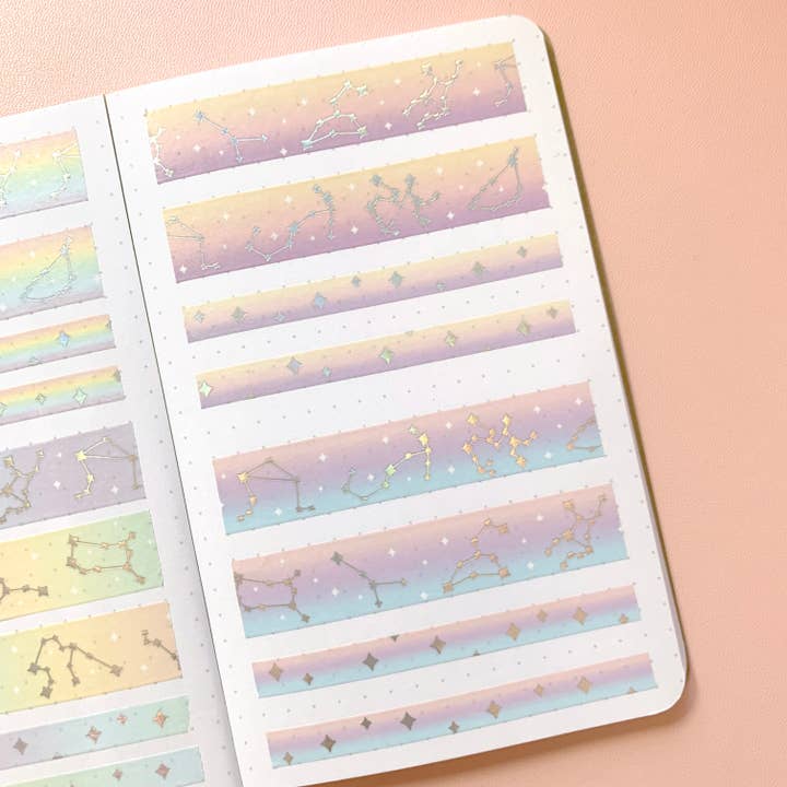 Washi Tape - 15mm/7mm Pastel Constellation Foiled Washi Set for wholesale by Parasol Paper
