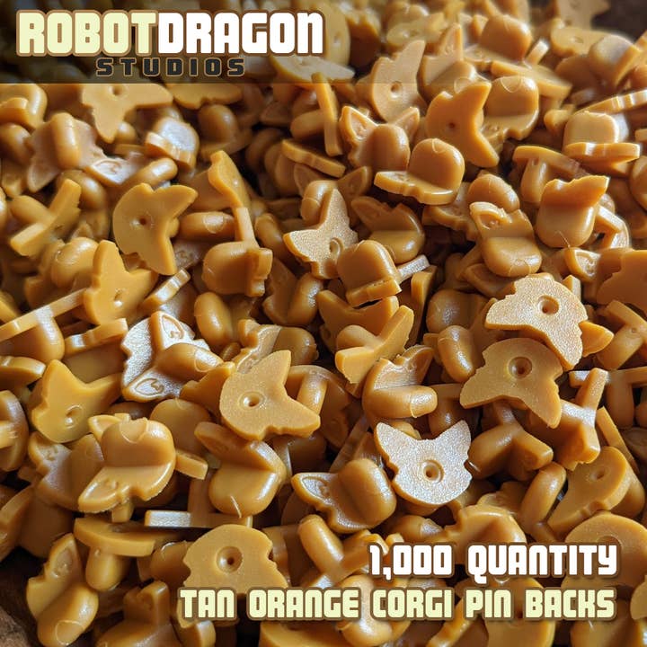 Hellbraun Orange Corgi Pin Zurück für den Großhandel von Robot Dragon Studios